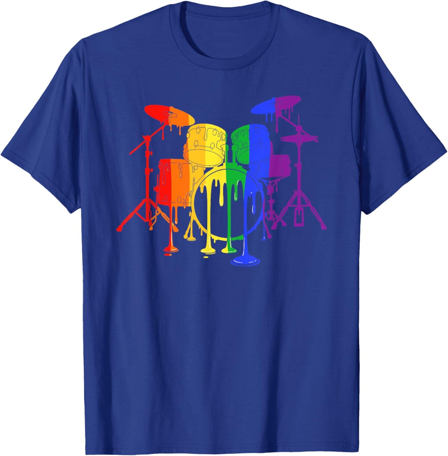 Ice Cream Drip Drum Rainbow Lesbian Gay Pride T-Shirt - T-Shirt | Royal