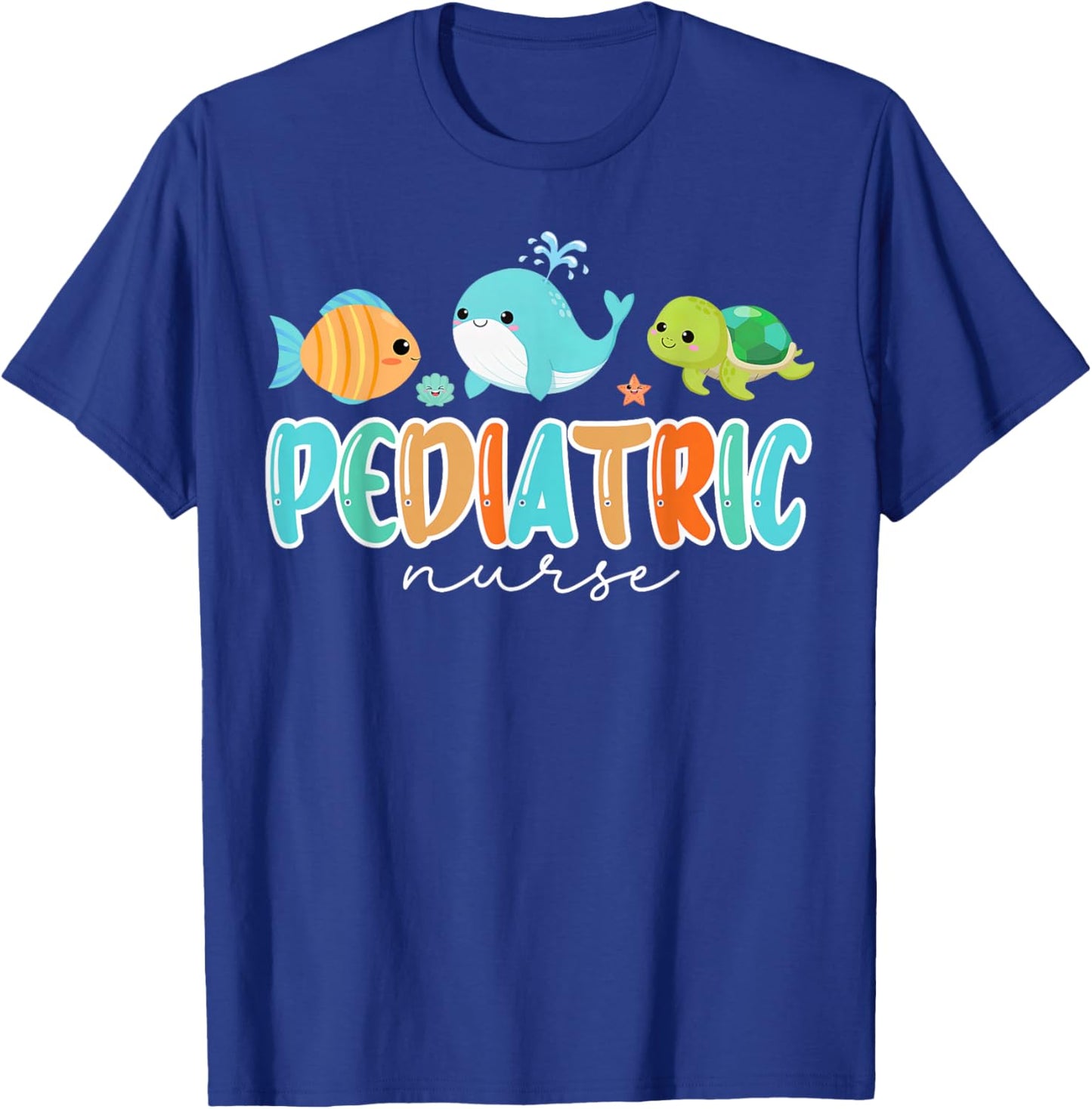 Cute Ocean Sea Summer Pediatric Nurse PEDS RN Pediatrician T-Shirt - T-Shirt | Royal