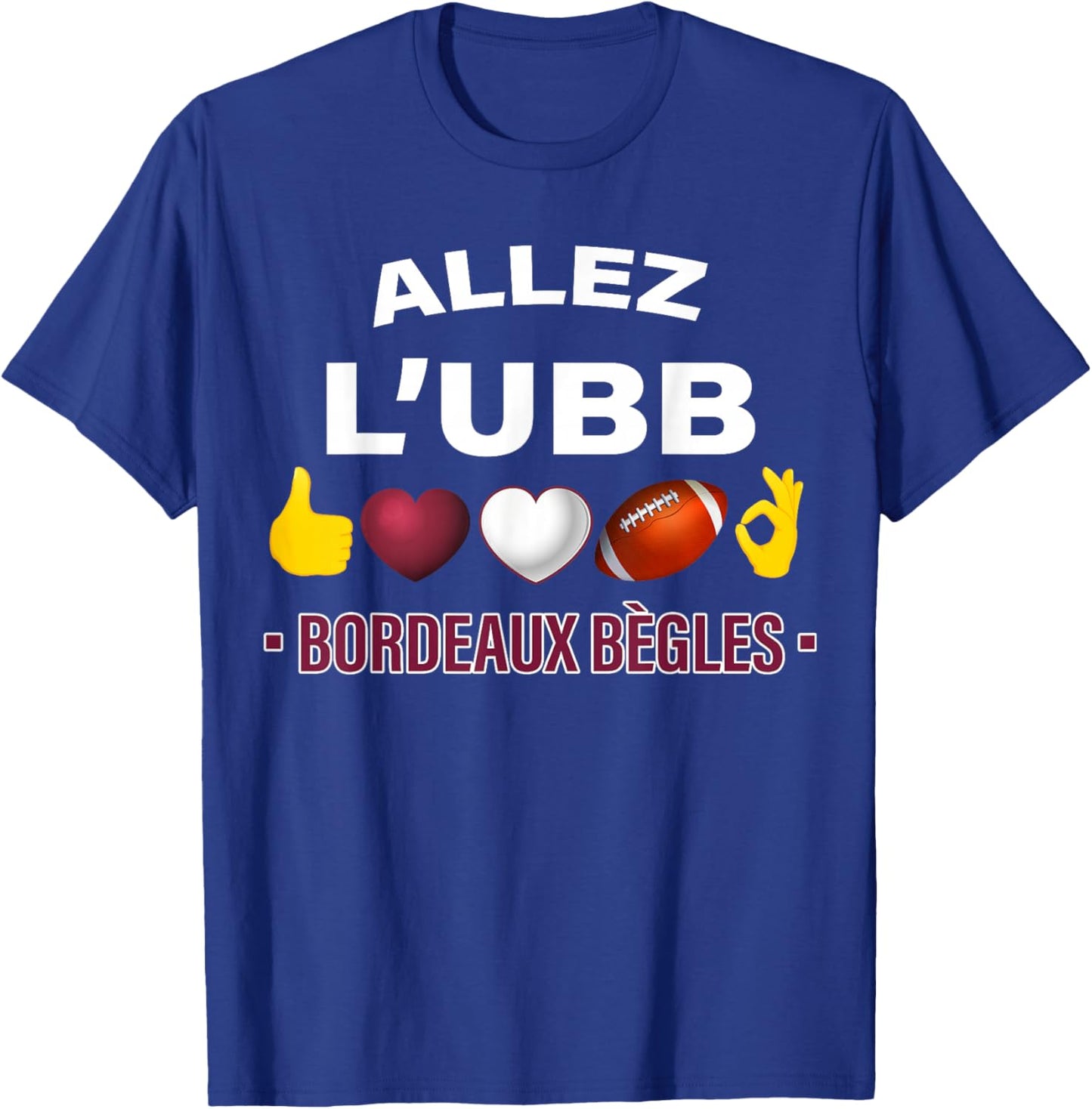 Rugby Gift Supporter Bordeaux UBB , Black, S T-Shirt - T-Shirt | Royal