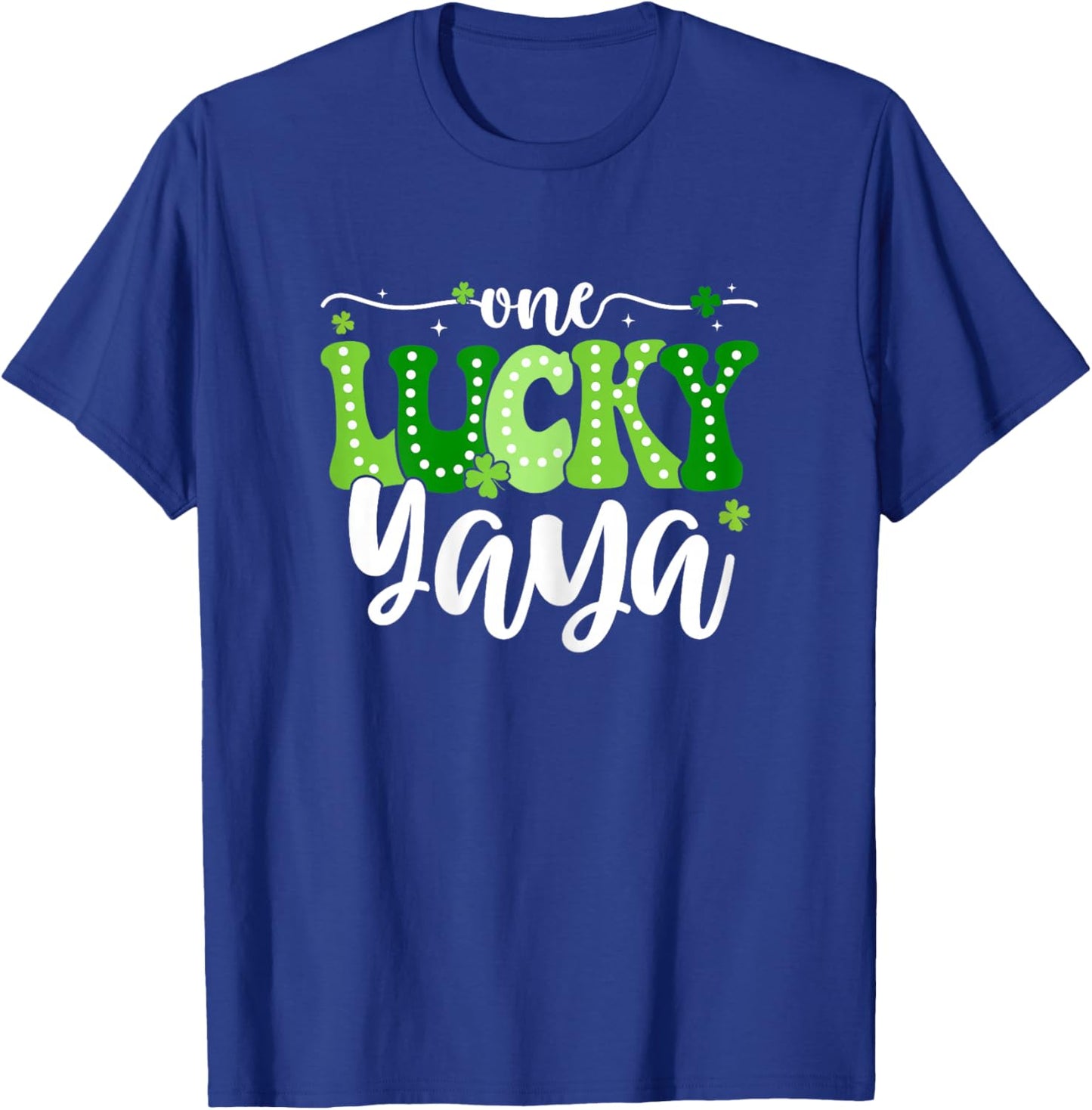 One Lucky Yaya Groovy Retro Yaya St Patrick's Day T-Shirt - T-Shirt | Royal
