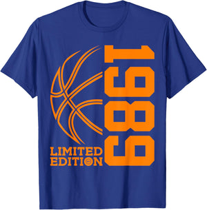 36th BIRTHDAY BASKETBALL LIMITED EDITION 1989 T-Shirt - T-Shirt | Royal