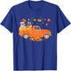 Bulldog Pumpkin Truck Fall Leaf Thanksgiving Halloween Men Women Kids T-Shirt - T-Shirt | Royal