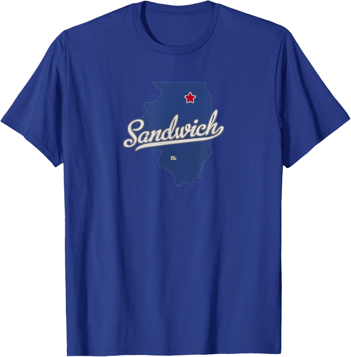 Sandwich Illinois IL Map T-Shirt - T-Shirt | Royal