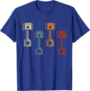 Retro Piston Car Mechanic Engine Pistons Vintage T-Shirt - T-Shirt | Royal