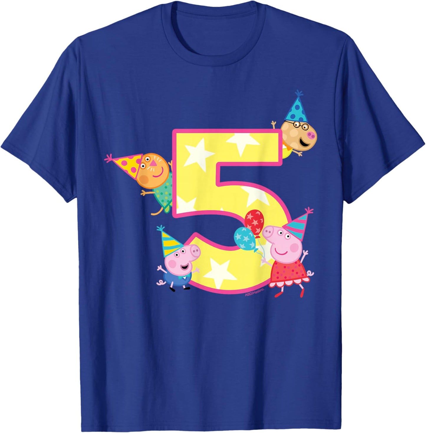 Peppa Pig Crew 5 Geburtstag T-Shirt - T-Shirt | Royal