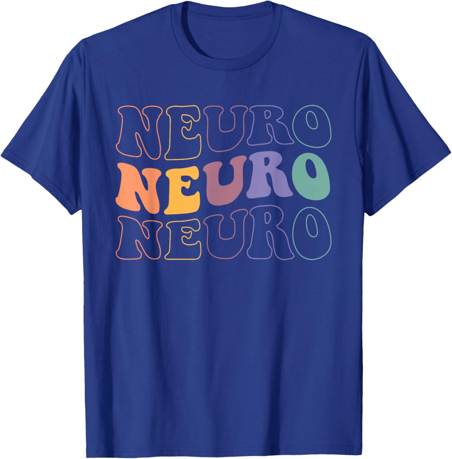 Retro Groovy In My Neuro Nurse Era Neuro Nursing Groovy Neuro Trauma Icu Nurse Neurology Nurse Neuroscience T-Shirt - T-Shirt | Royal