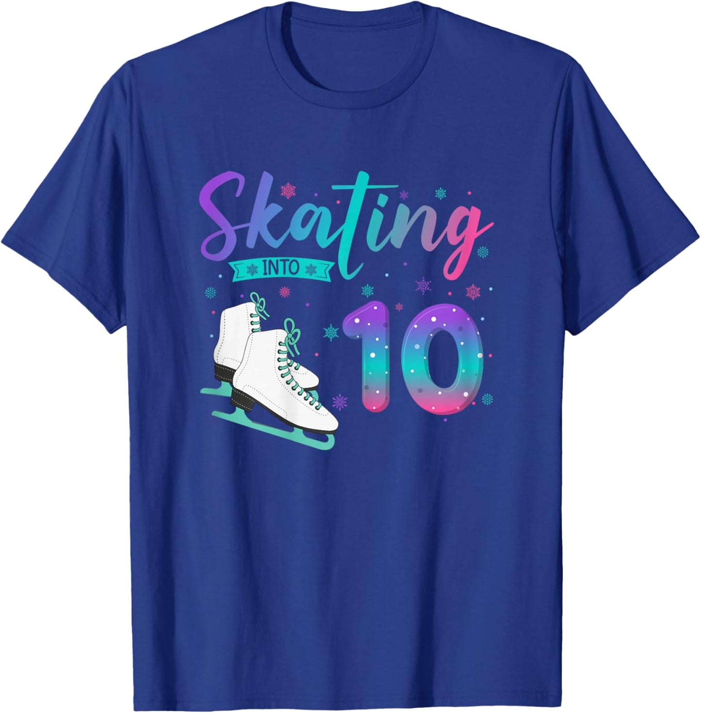 10 Year Old Ice Skating Girl 10th Birthday Girl T-Shirt - T-Shirt | Royal