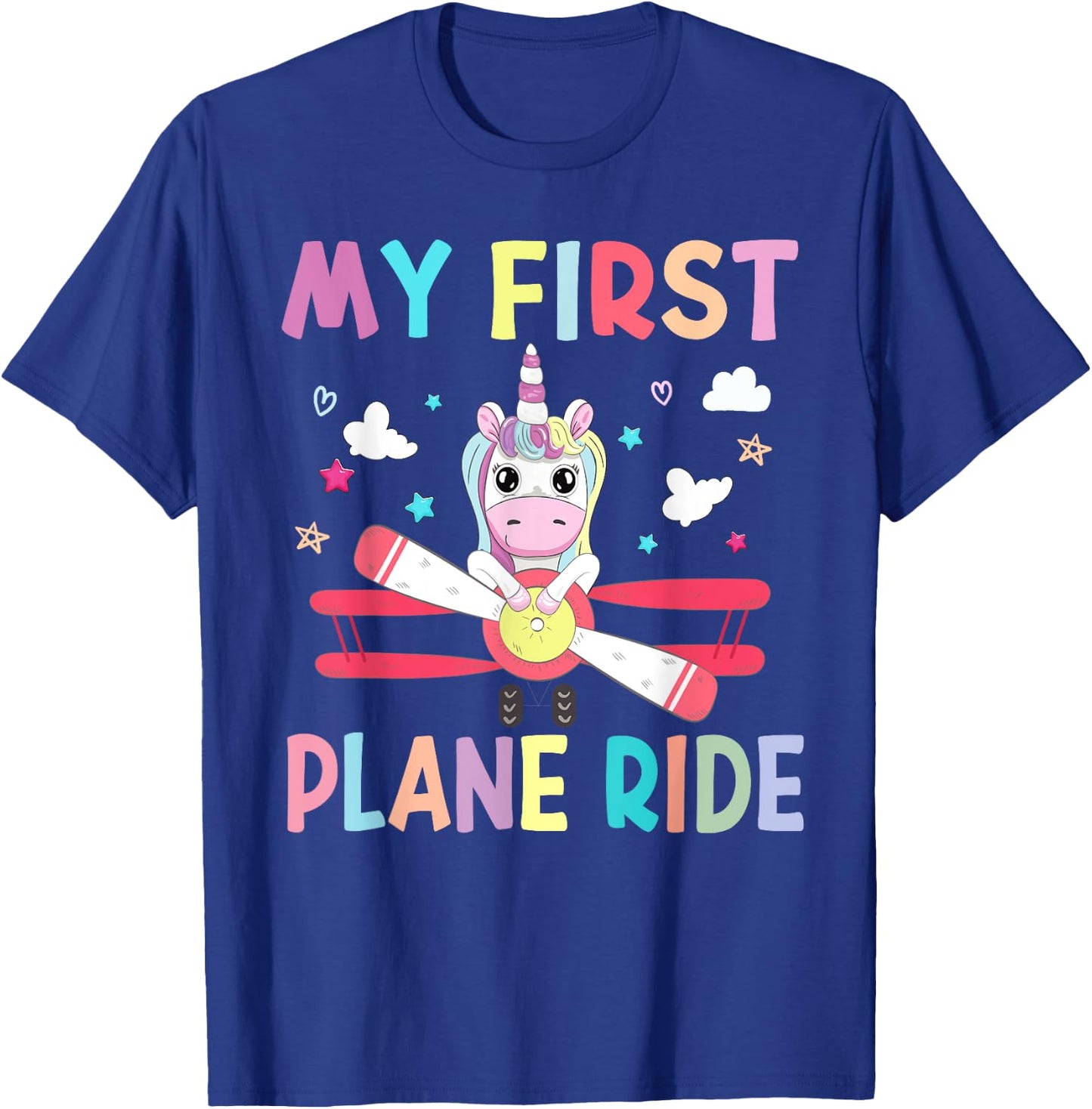 First Time Flying My First Airplane Ride Shirt Boys Girls T-Shirt - T-Shirt | Royal