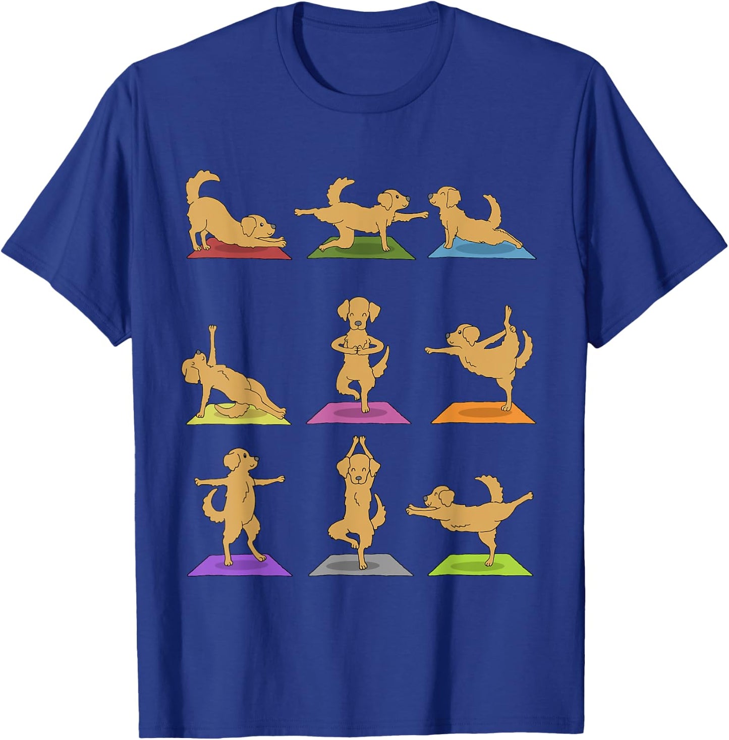Golden Retriever Yoga Funny Dogs In Yoga Poses Shirt T-Shirt - T-Shirt | Royal
