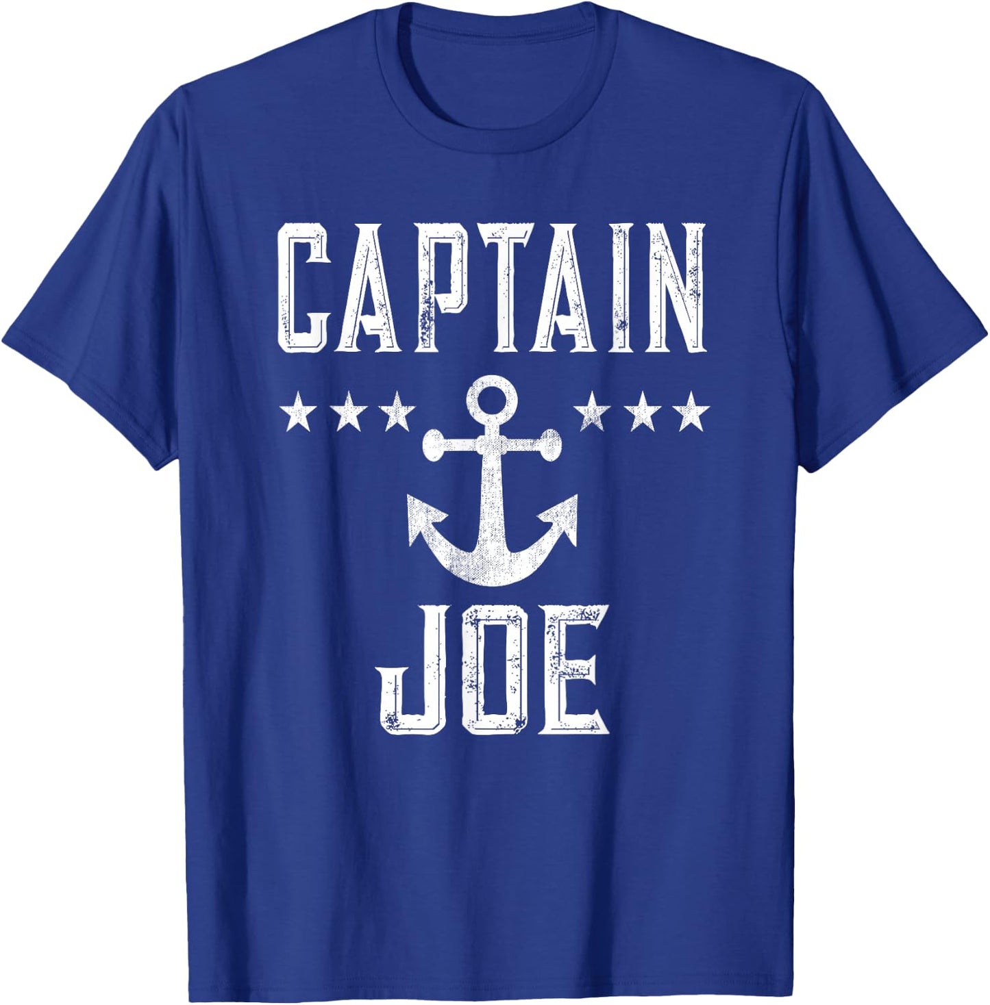 Captain Joe - Retro Personalized Nautical Boating Lover T-Shirt - T-Shirt | Royal