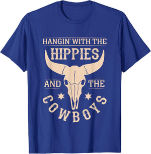 Hangin' With The Hippies And The Cowboys Cowboy T-Shirt - T-Shirt | Royal
