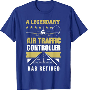 Retired Air Traffic Controller Shirt Retirement Gift T-Shirt - T-Shirt | Royal