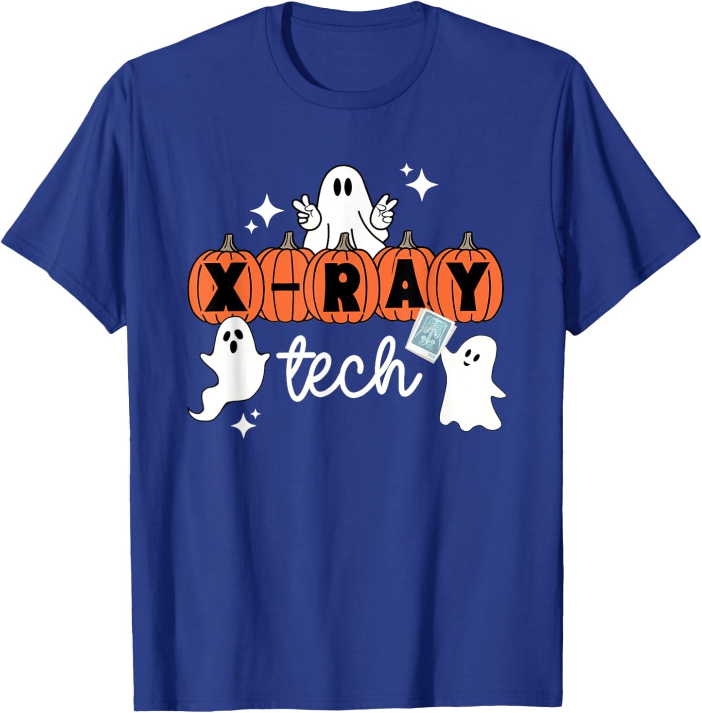 Tech Halloween Technician Squad Xray Tech Pumpkin T-Shirt - T-Shirt | Royal