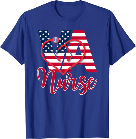 VA Nurse T Shirt Women Men | VA Nurse Shirts Men T-Shirt - T-Shirt | Royal