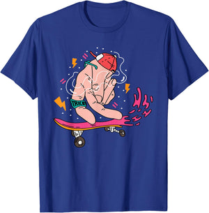Finger Skateboarding Athlete T-Shirt - T-Shirt | Royal