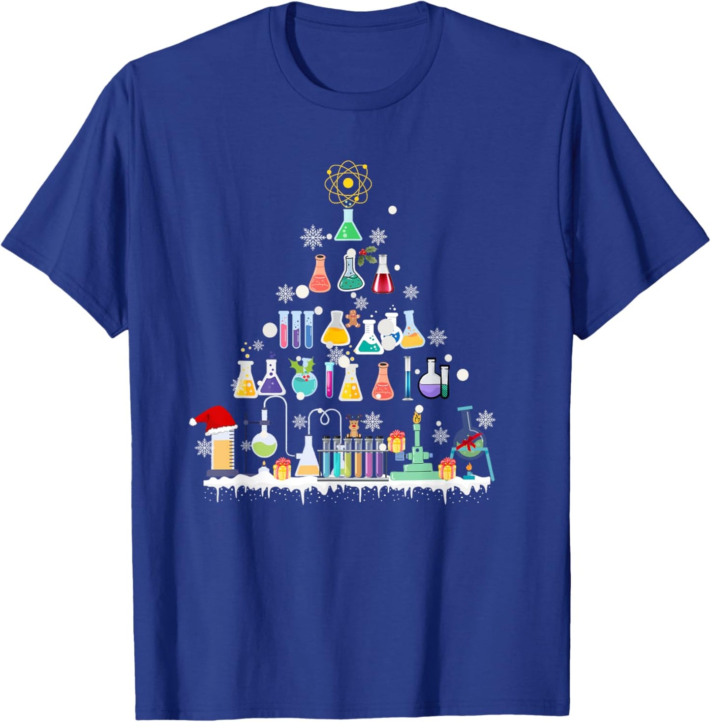 Oh Chemistree Funny Christmas Tree Chemical Science Teacher Women Kids T-Shirt - T-Shirt | Royal