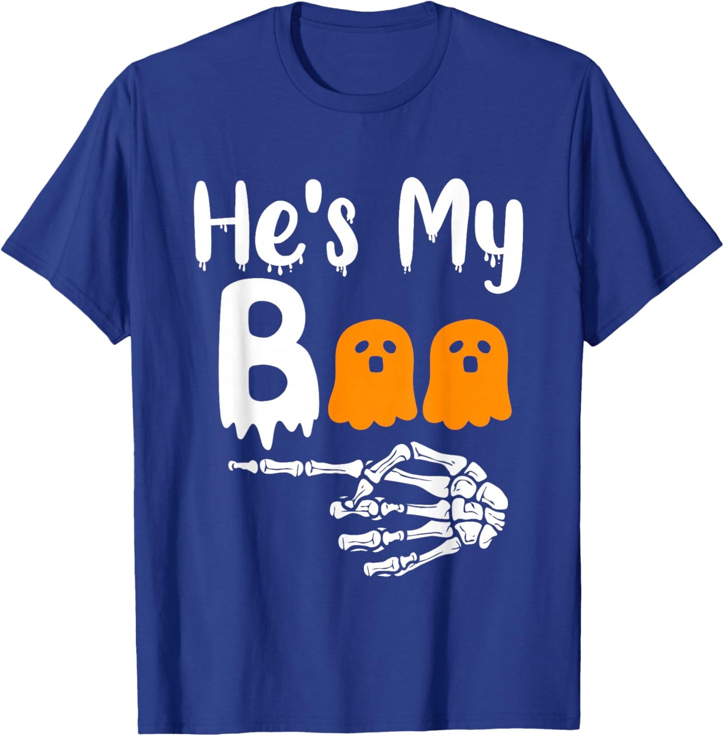 She's My Boo Matching Halloween Pajama Couples He's My Boo T-Shirt - T-Shirt | Royal