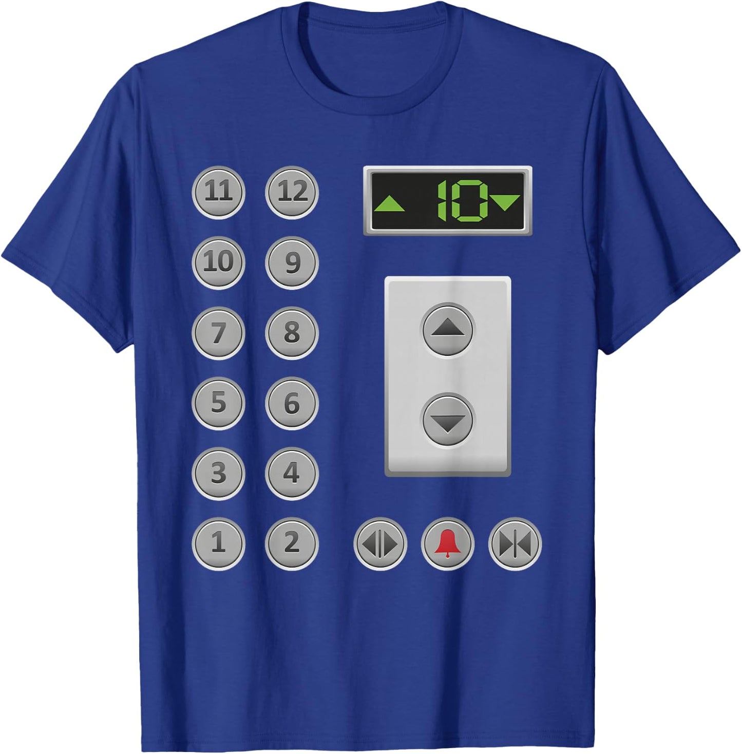 Elevator Buttons Apparel -Adult Funny Elevator - Black, Small T-Shirt - T-Shirt | Royal