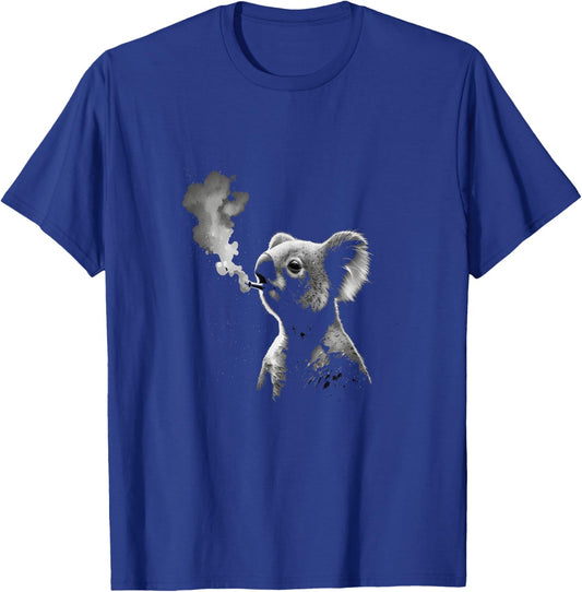 Koala Smoking Vaping In Peace During Nighttime Sky Art T-Shirt - T-Shirt | Royal