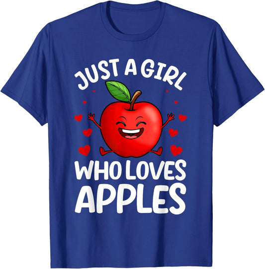 Funny Apple Art For Girls Kids Women Apple Fruit Lover Apple T-Shirt - T-Shirt | Royal