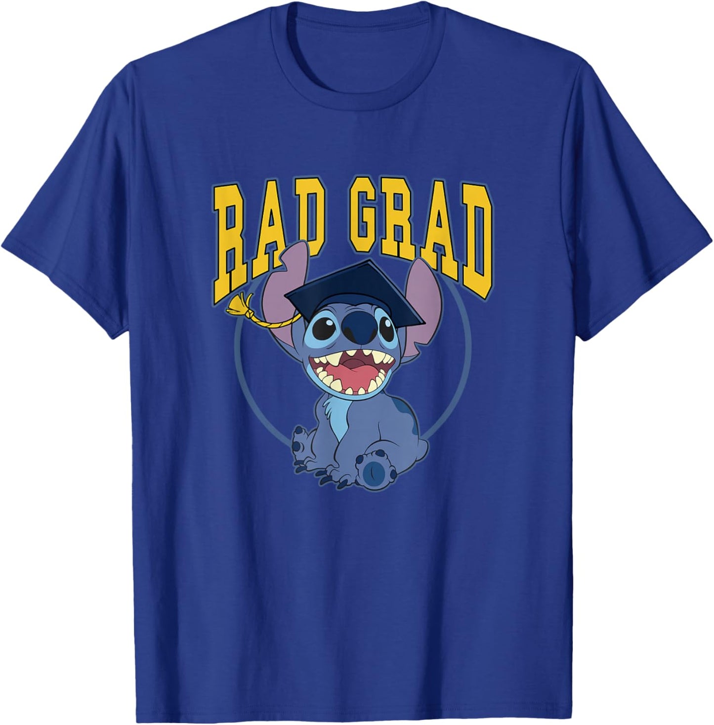 Disney Lilo & Stitch Graduation Stitch Bad Grad Collegiate T-Shirt - T-Shirt | Royal