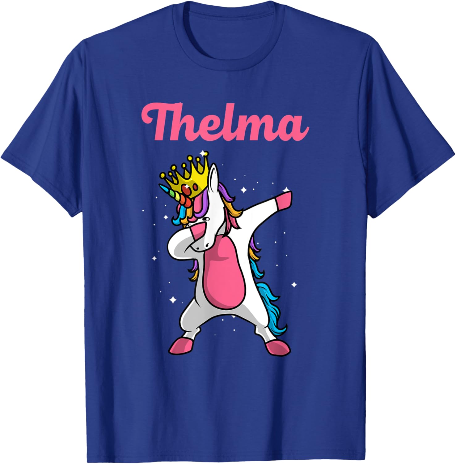 THELMA Gift Name Personalized Birthday Dabbing Unicorn Queen T-Shirt - T-Shirt | Royal