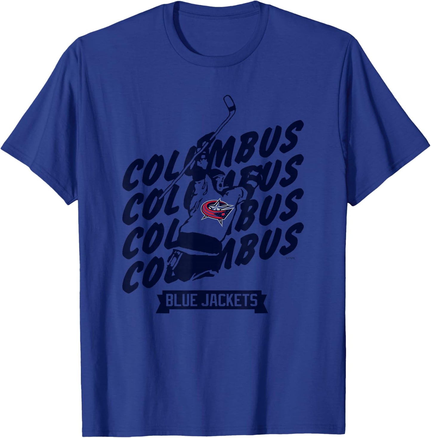Columbus Blue Jackets Graffiti White Officially Licensed T-Shirt - T-Shirt | Royal