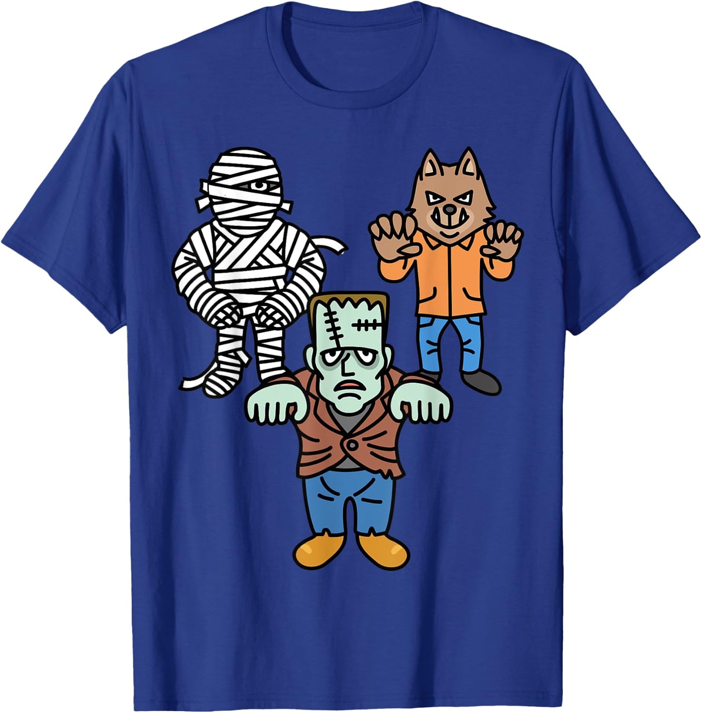 Horror Movie Monster Mummy Vintage Halloween Frankenstein T-Shirt - T-Shirt | Royal