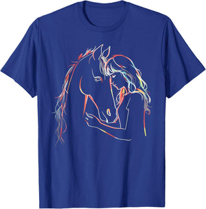 Horse Lover Horseback Riding Equestrian For Girls T-Shirt - T-Shirt | Royal