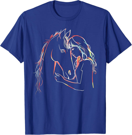 Horse Lover Horseback Riding Equestrian For Girls T-Shirt - T-Shirt | Royal