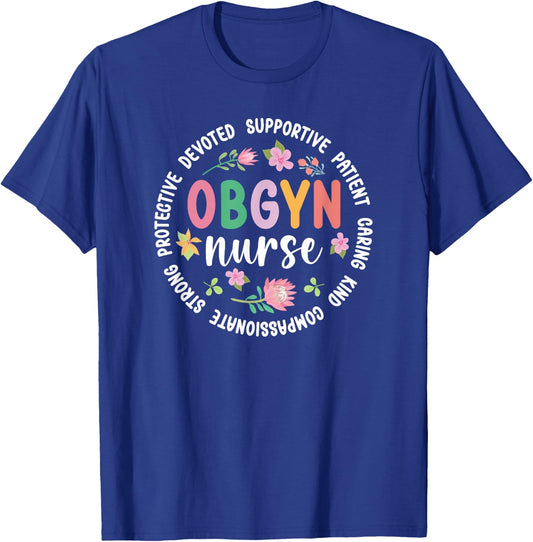 OBGYN Nurse Appreciation Circle OB/GYN Nurse OBGYN Nursing T-Shirt - T-Shirt | Royal