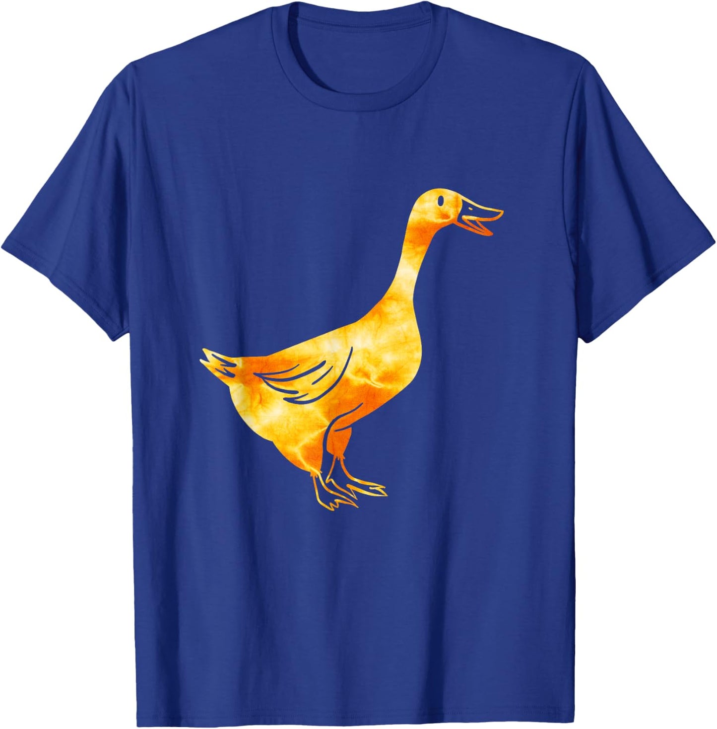 Tie-Dye Goose / Golden Orange Retro & Vintage Goose Design T-Shirt - T-Shirt | Royal