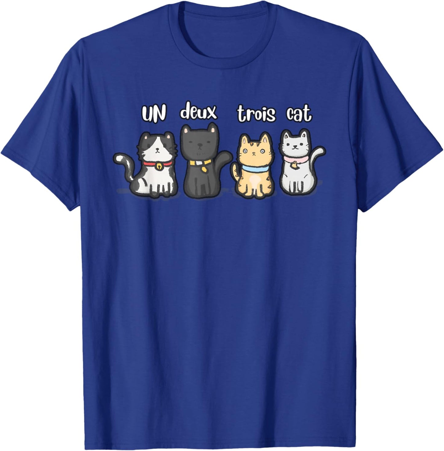 Funny Sarcastic Meme French Un Deux Trois Cat Kitten Lover Women Kids T-Shirt - T-Shirt | Royal