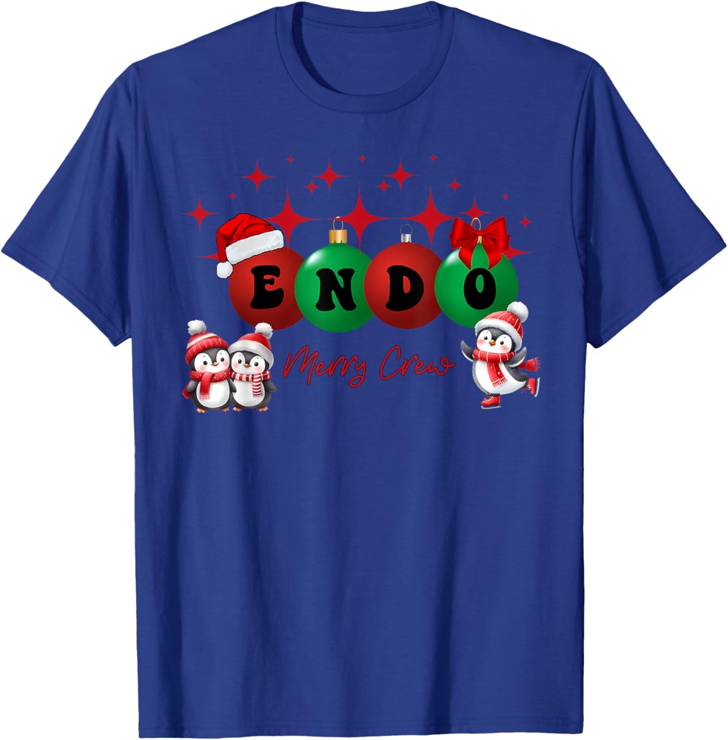Christmas Endo Crew Endoscopy Nurse GI Colonoscopy Penguin T-Shirt - T-Shirt | Royal
