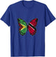 Guyana and Trinidad Mix Butterfly Half Guyanese Trinidadian T-Shirt - T-Shirt | Royal