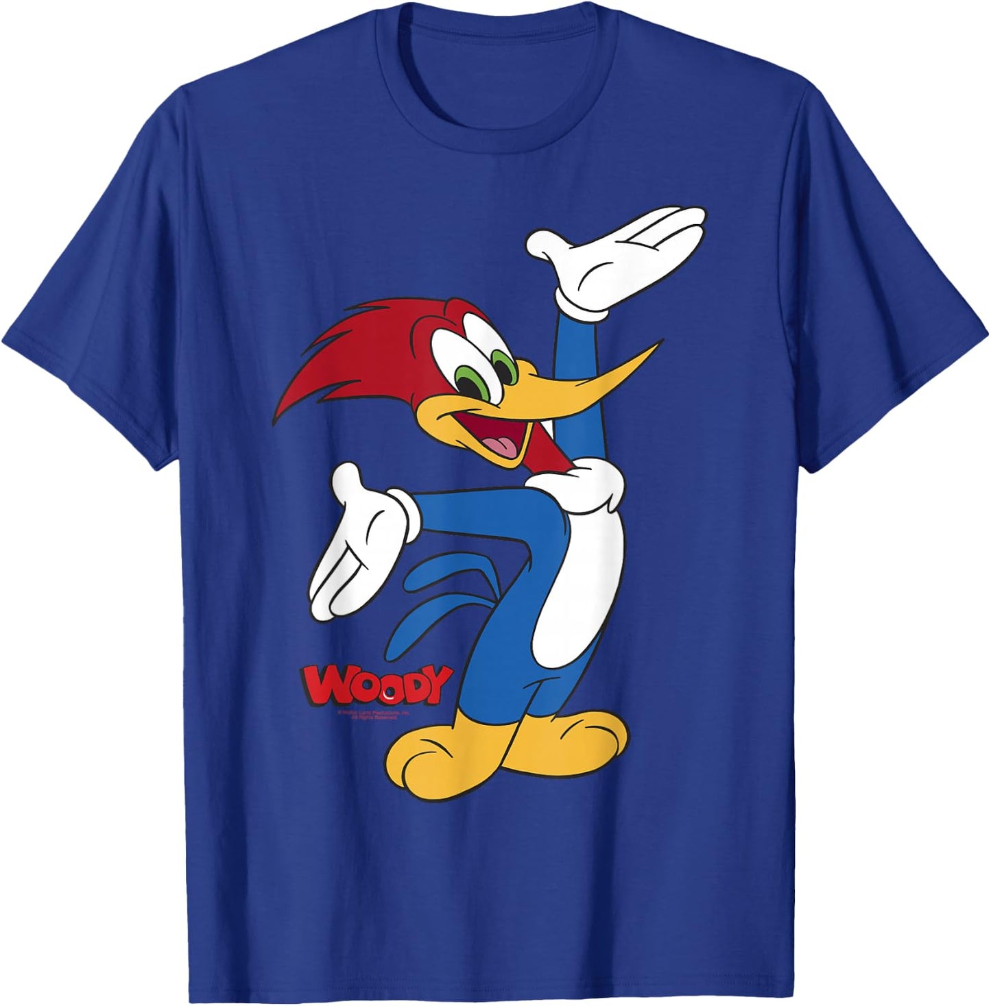 Woody Woodpecker Full Body Logo Portrait T-Shirt - T-Shirt | Royal