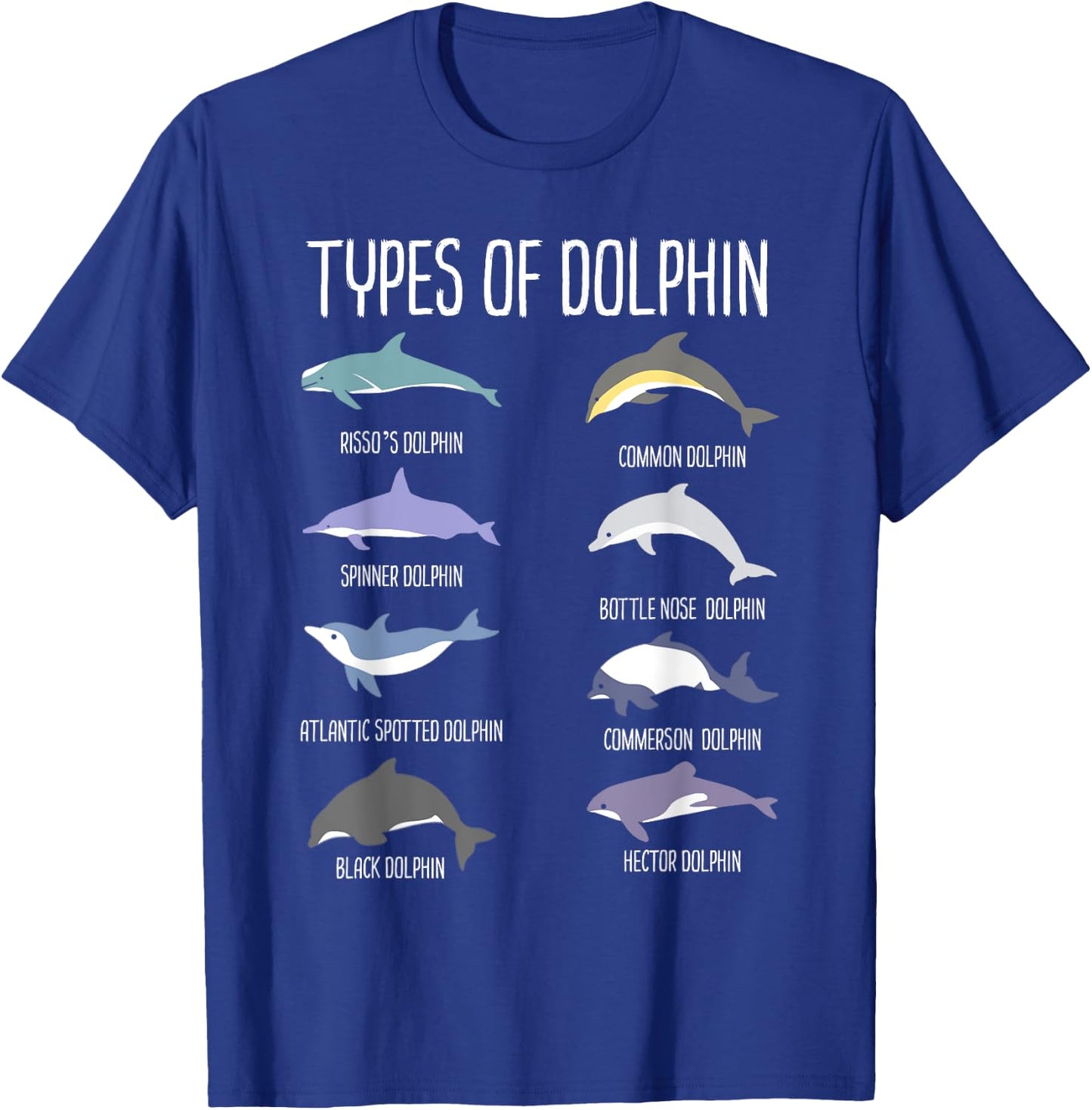 Types of Dolphin T-Shirt - T-Shirt | Royal