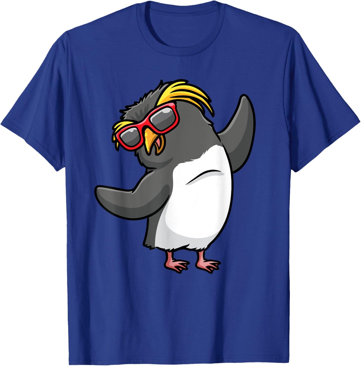 Dancing Northern Rockhopper Penguin Tristan Penguin T-Shirt - T-Shirt | Royal