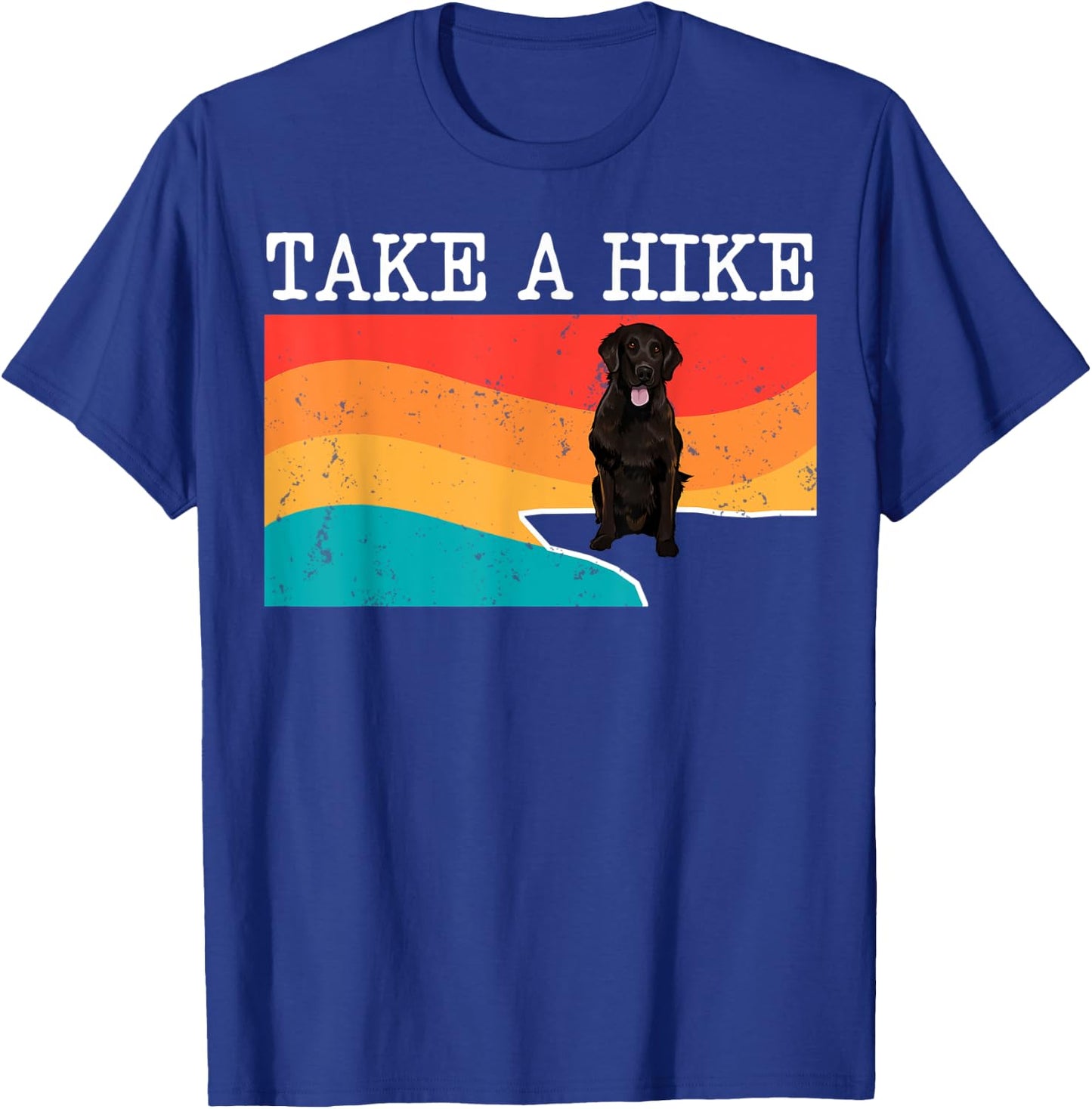 Funny Take A Hike Flat-Coated Retriever Graphic Hiking T-Shirt - T-Shirt | Royal