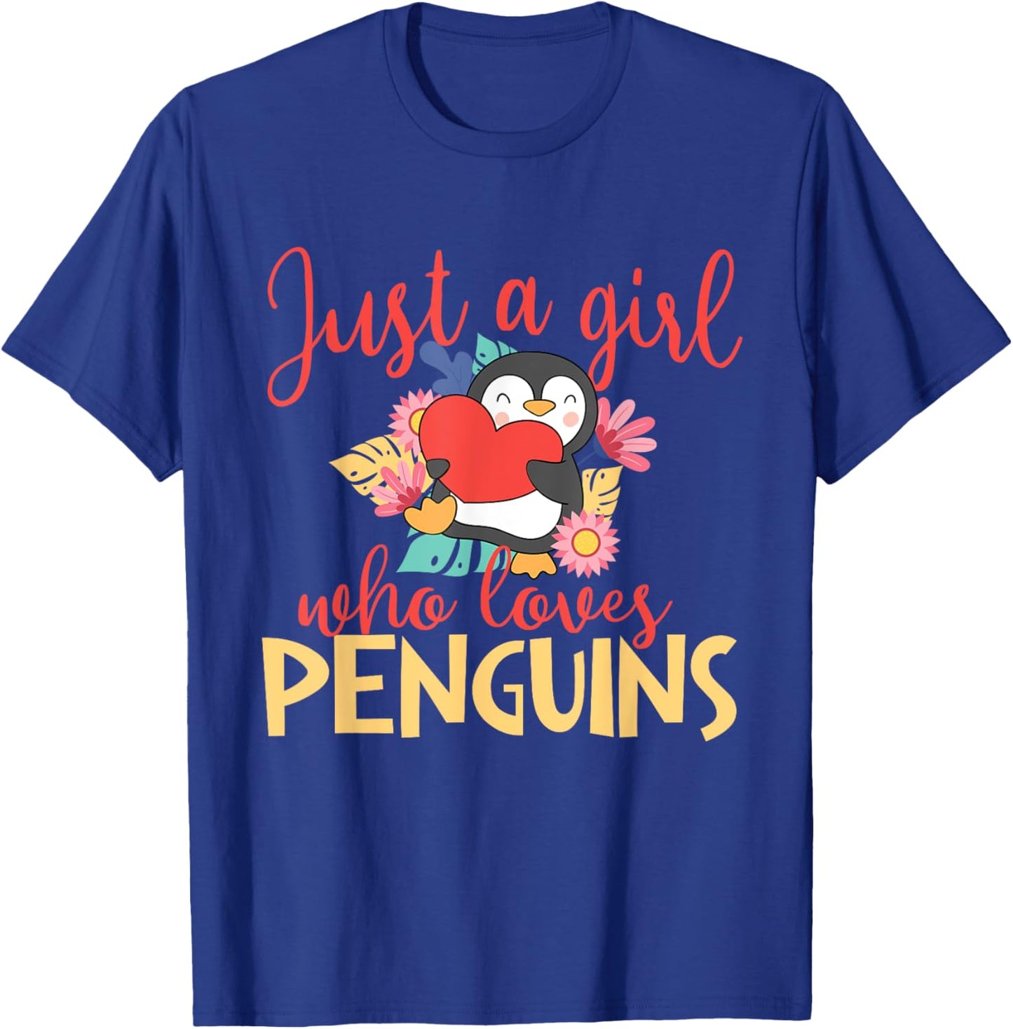 Just a Girl Who Loves Penguins - Penguin Lover Bird Watcher T-Shirt - T-Shirt | Royal
