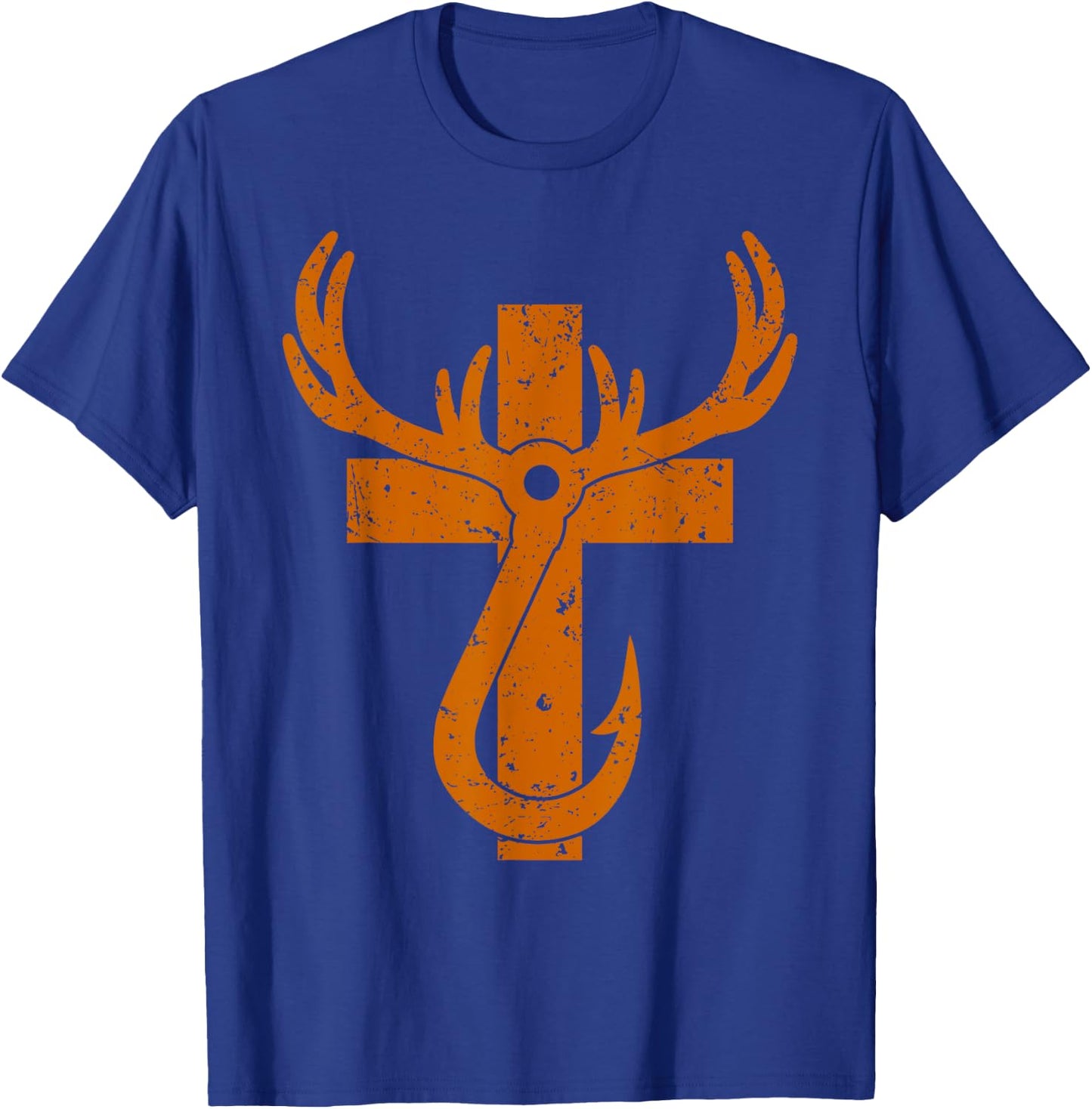 Funny Christian Hunting Fishing Lover Gift T-Shirt - T-Shirt | Royal