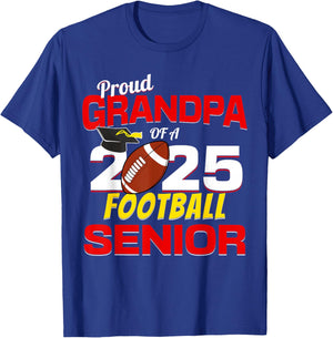Senior Grandpa 2025 Proud Grandpa of a 2025 Senior Football T-Shirt - T-Shirt | Royal
