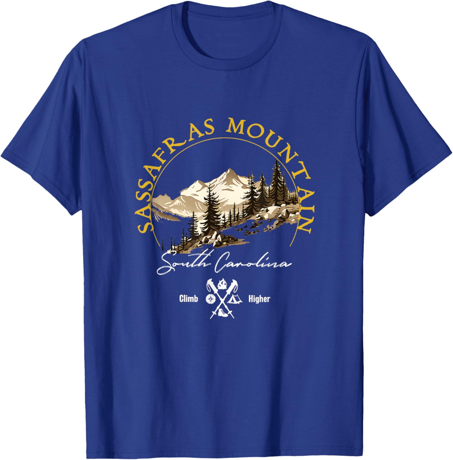 Sassafras Mountain Retro Vintage Apparel - Souvenir T-Shirt - T-Shirt | Royal