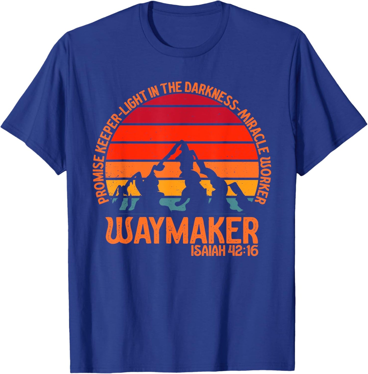 Waymaker Vintage Promise Keeper Miracle Worker Christian T-Shirt - T-Shirt | Royal