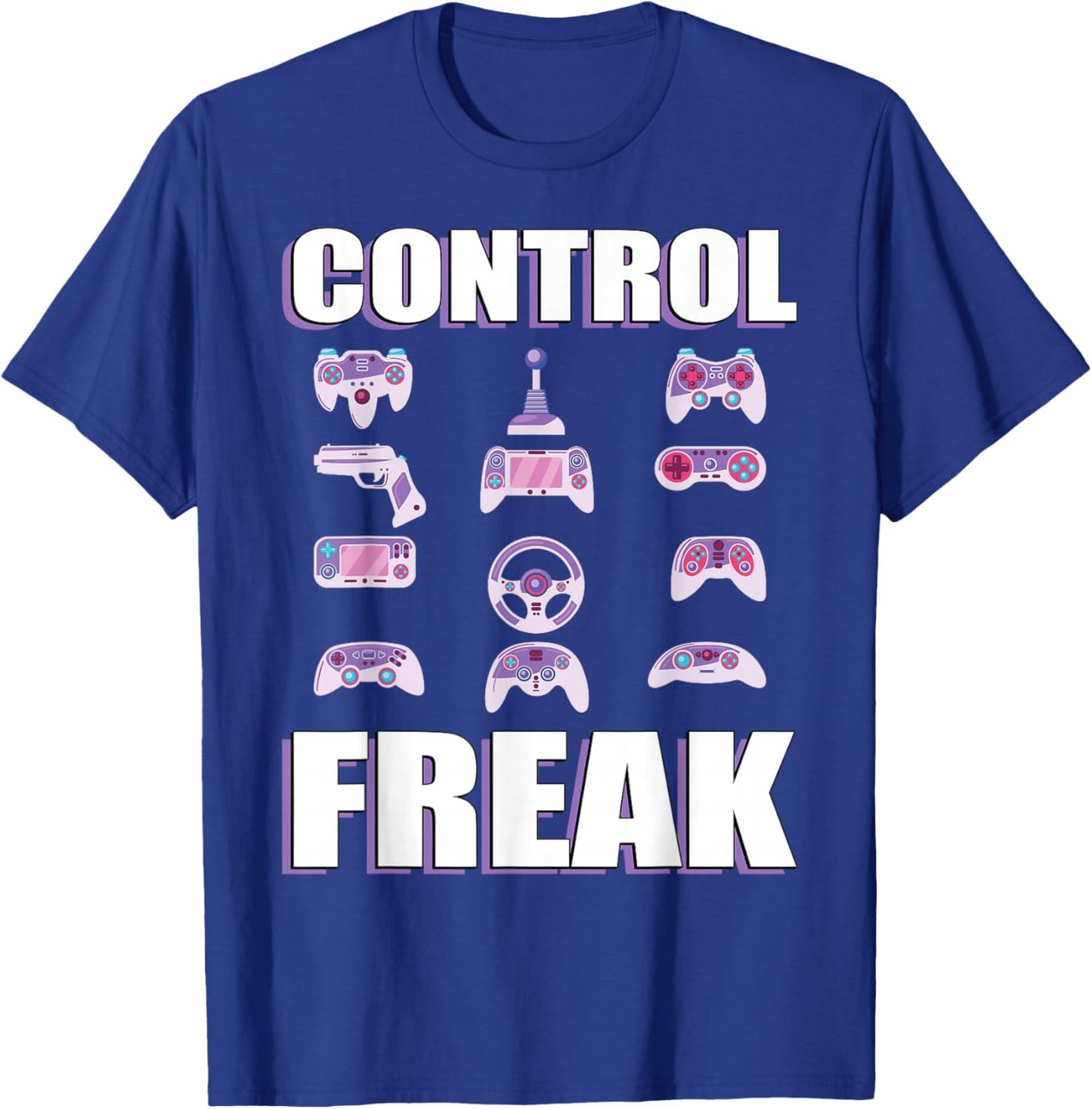 Gamer Control Freak Funny Gaming T-Shirt - T-Shirt | Royal