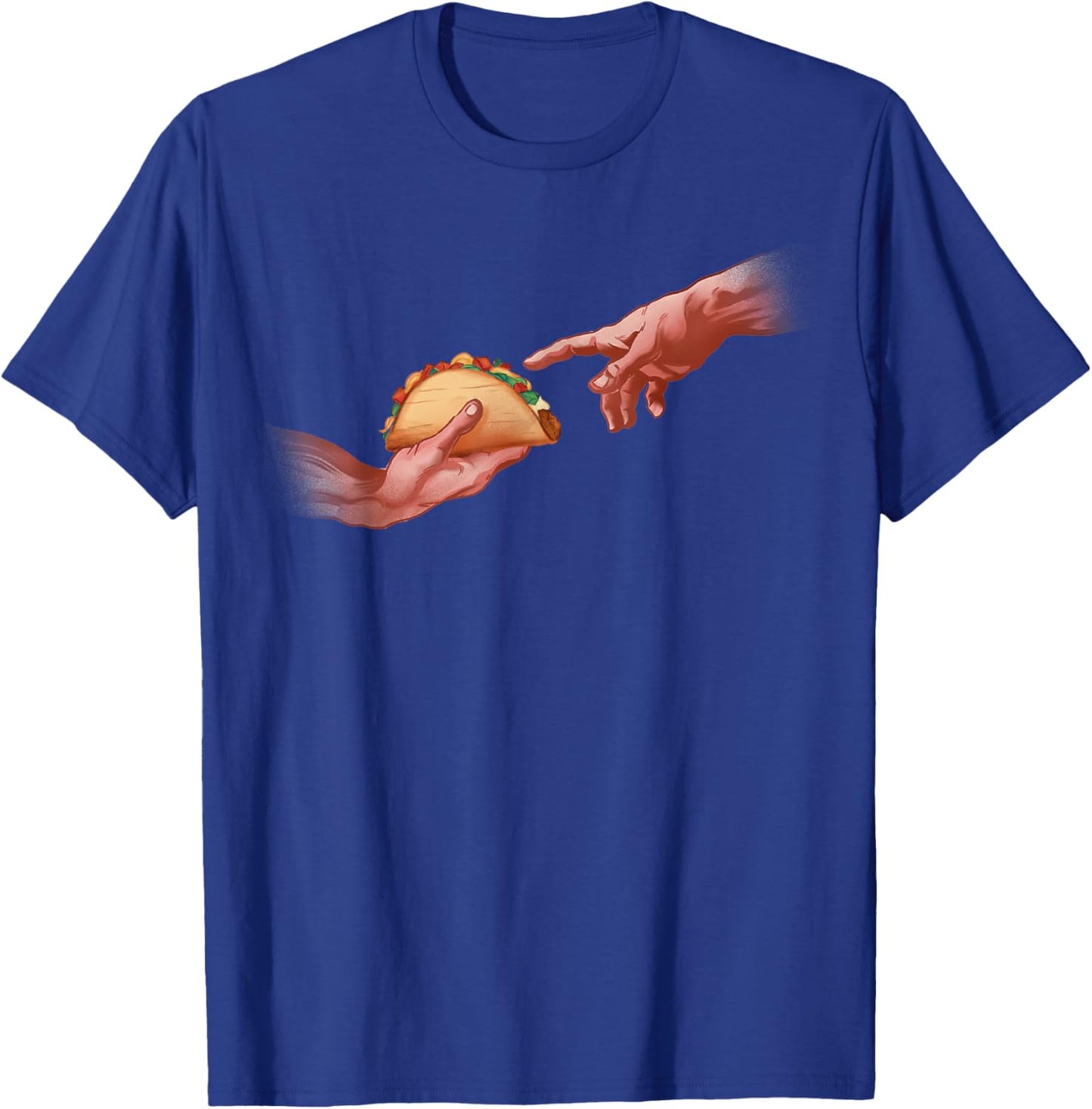 Funny Taco Creation God Hand Tacos Humor Food T-Shirt - T-Shirt | Royal