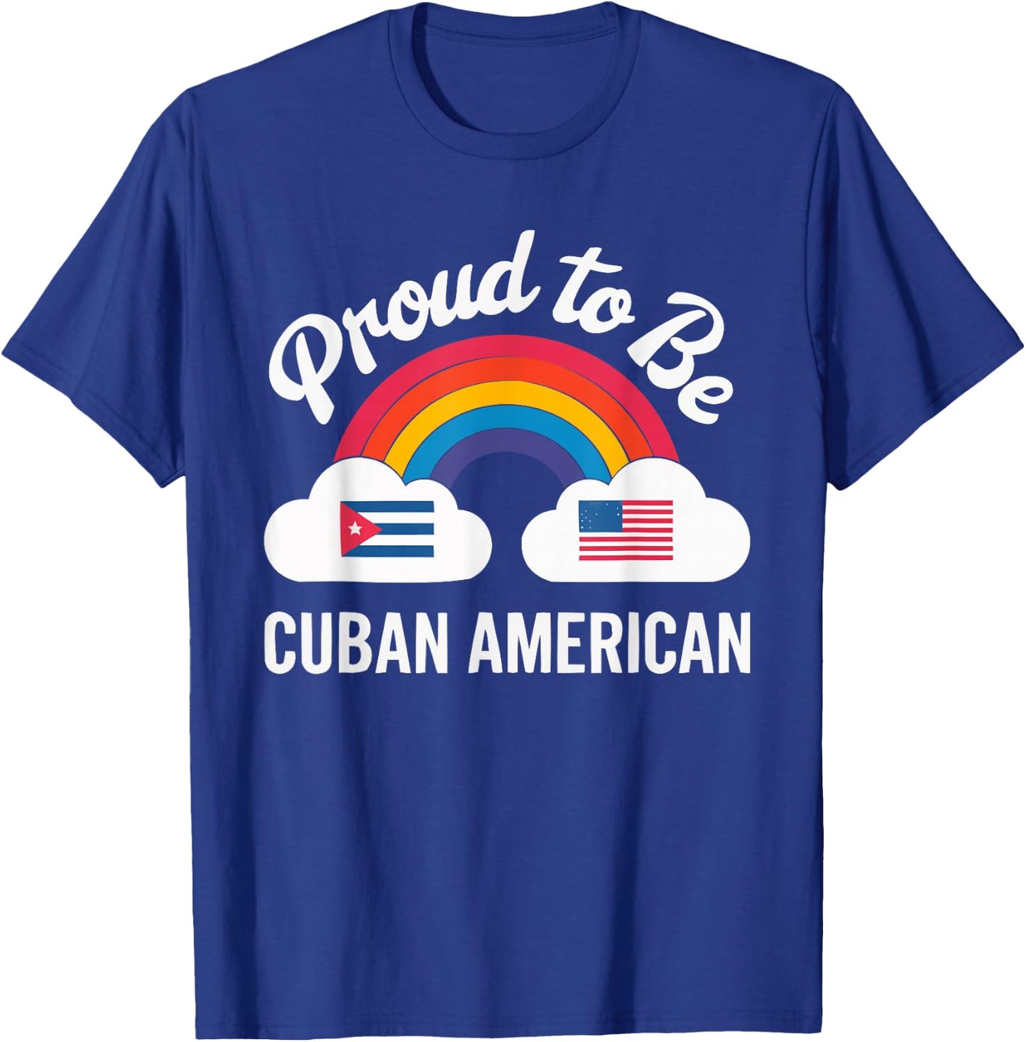 Half Cuban Half American Country USA Flag Cuba America T-Shirt - T-Shirt | Royal