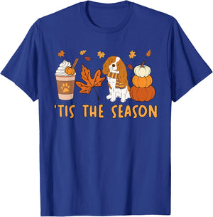 Tis The Season Cavalier King Charles Spaniel Fall Pumpkin T-Shirt - T-Shirt | Royal