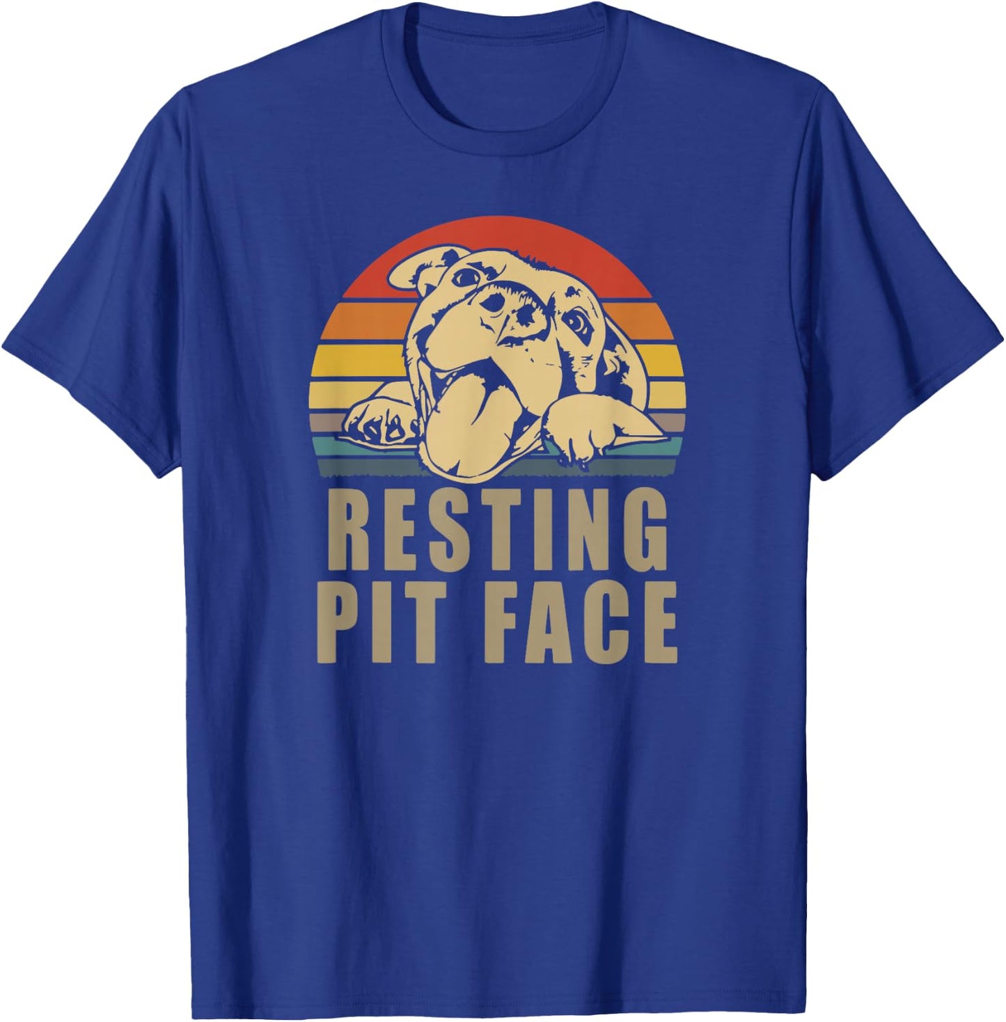 Resting Pit Face - Pitbull Lovers Gift T-Shirt - T-Shirt | Royal