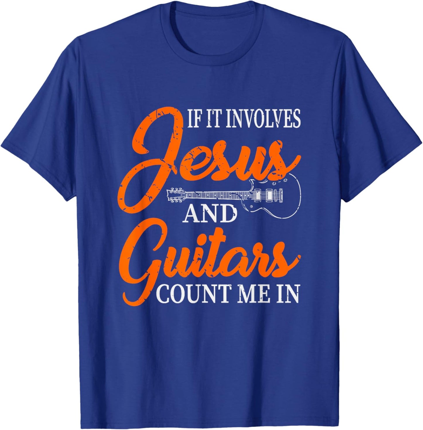 Funny Guitarist Christian Religious Guitar Player Gift Jesus T-Shirt - T-Shirt | Royal